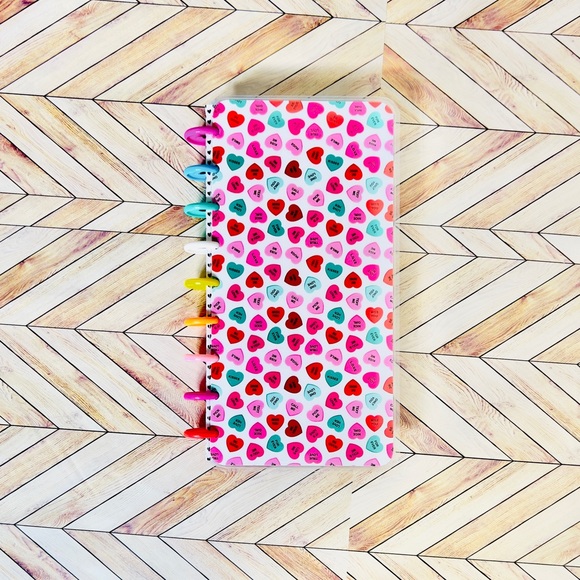 Skinny classic size planner Happy candy hearts valentines weekly layout undated - Picture 3 of 9